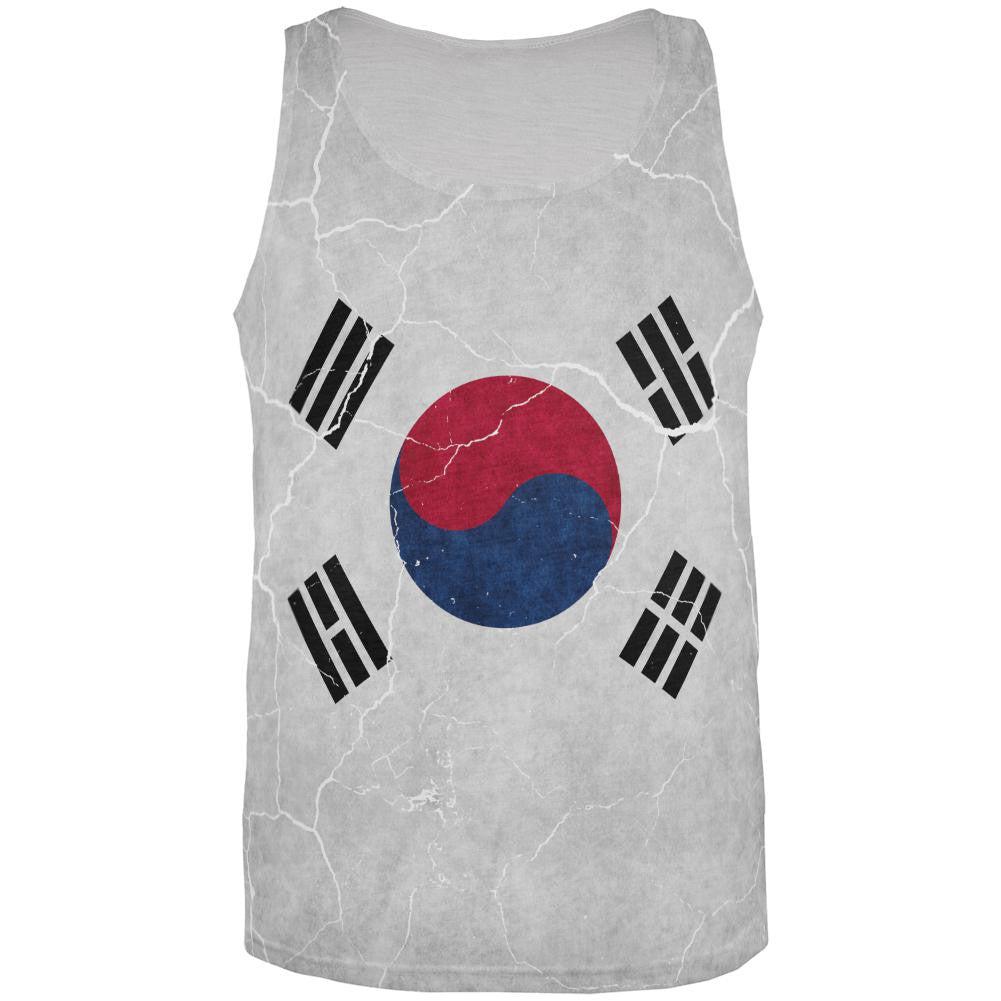 Distressed South Korean Flag All Over Mens Tank Top Men's Tank Tops Old Glory 3XL Multi 