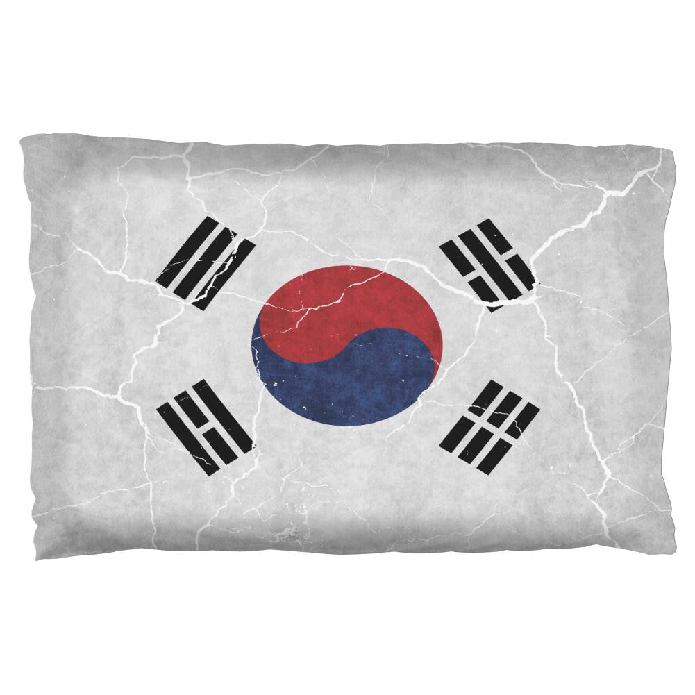 Distressed South Korean Flag Pillow Case Pillowcases Old Glory OS Multi 