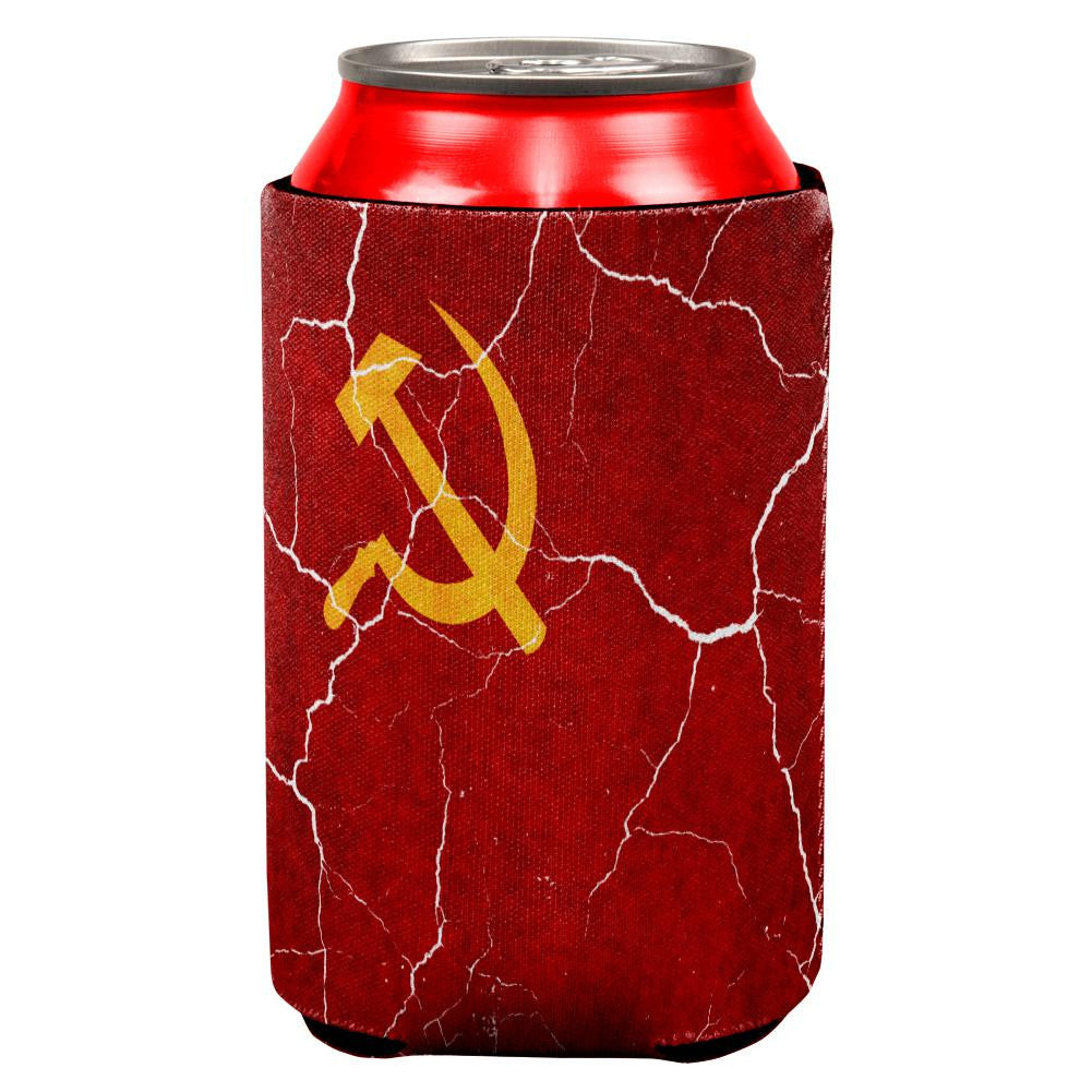 Distressed Soviet Union Flag All Over Can Cooler Can Coolers Old Glory OS Multi 