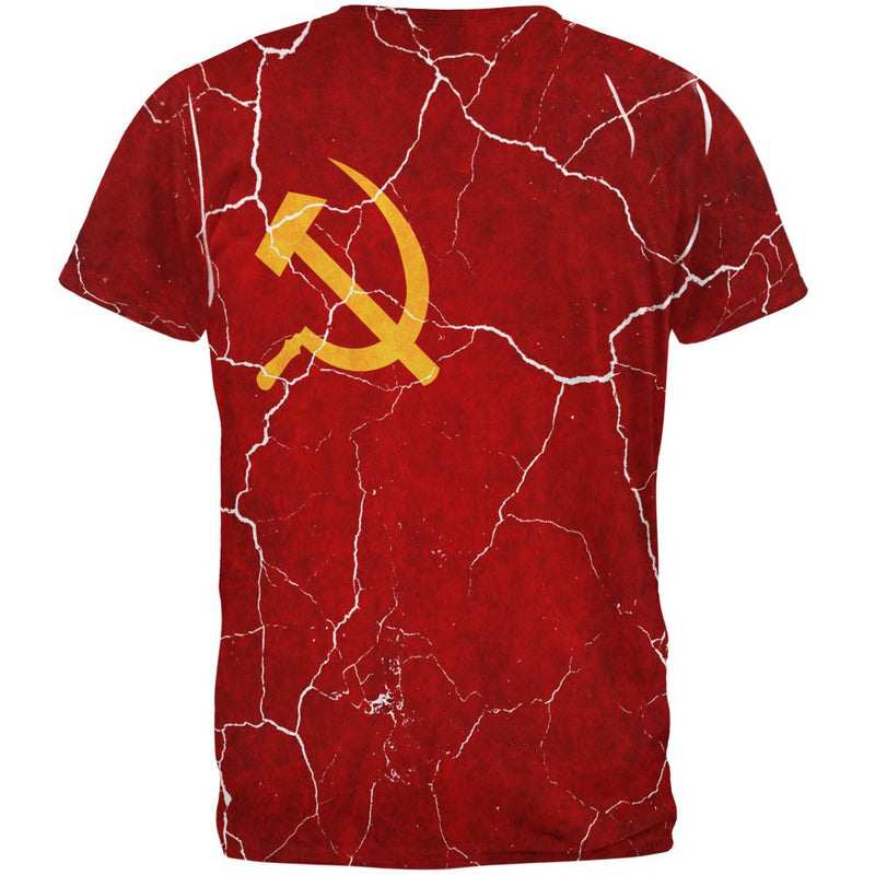 Distressed Soviet Union Flag All Over Mens T Shirt Men's T-Shirts Old Glory   