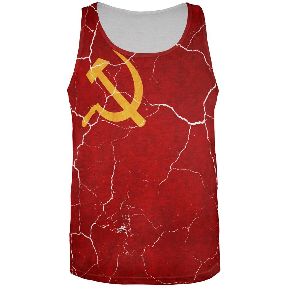 Distressed Soviet Union Flag All Over Mens Tank Top Men's T-Shirts Old Glory 3XL Multi 