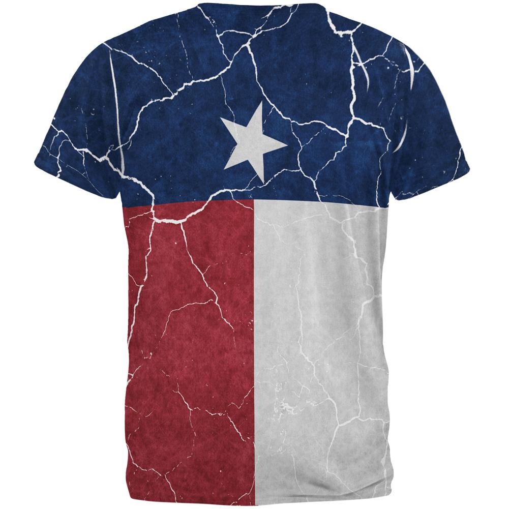 Distressed Texas Flag All Over Mens T Shirt Men's T-Shirts Old Glory   