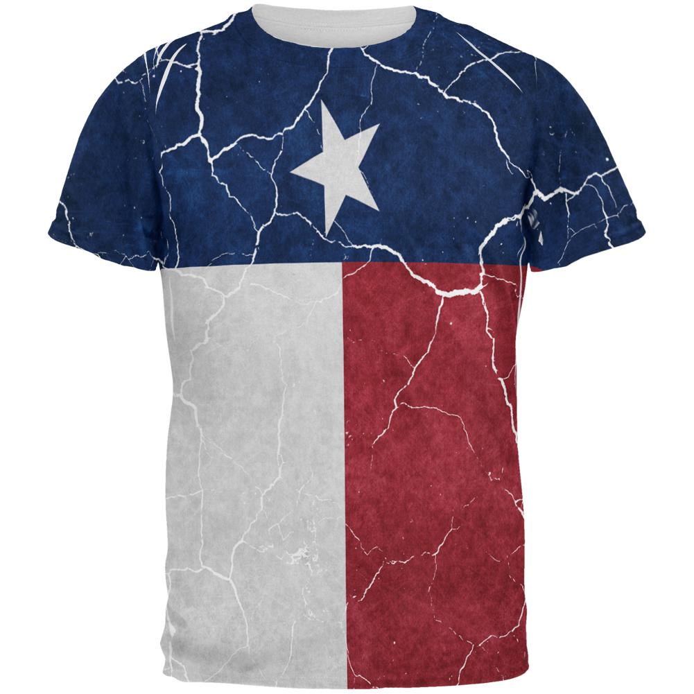 Distressed Texas Flag All Over Mens T Shirt Men's T-Shirts Old Glory 2XL Multi 