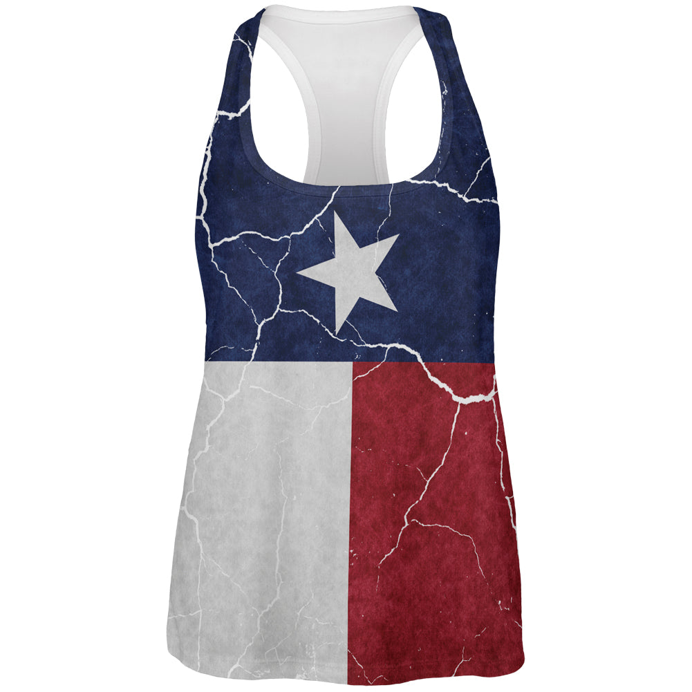 Distressed Texas Flag All Over Womens Work Out Tank Top Women's Tank Tops Old Glory 2XL Multicolored 