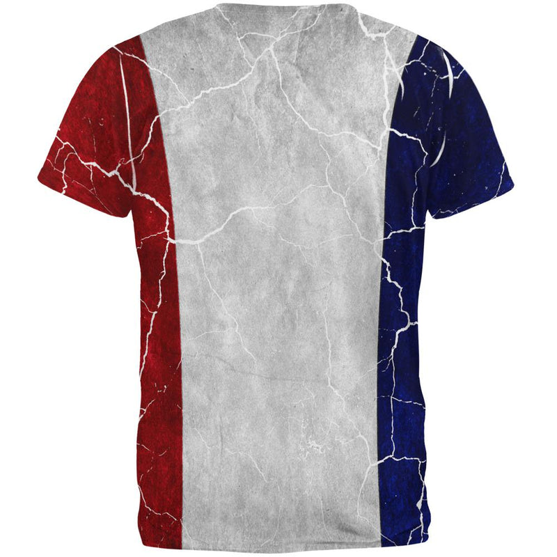Distressed French Flag All Over Mens T Shirt Men's T-Shirts Old Glory   