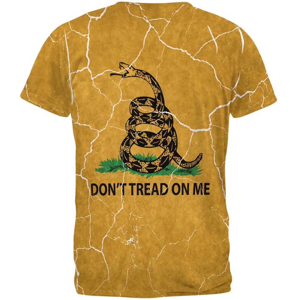 Distressed Gadsden Flag All Over Mens T Shirt Men's T-Shirts Old Glory   