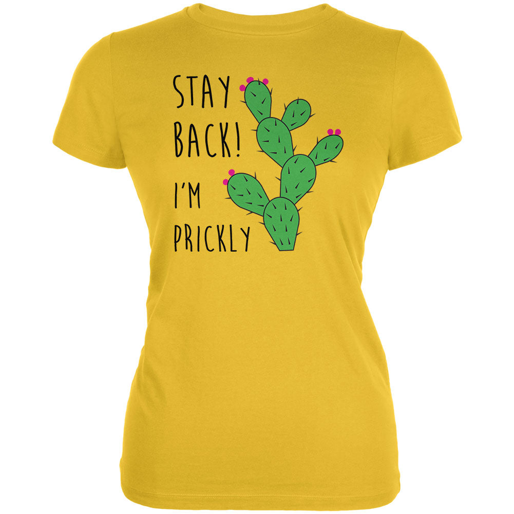 Stay Back I'm Prickly Pear Cactus Juniors Soft T Shirt Juniors T-Shirts Old Glory 2XL Bright Yellow 