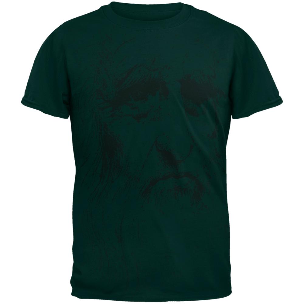 Leonardo Da Vinci Portrait Mens T Shirt Men's T-Shirts Old Glory 2XL Forest Green 