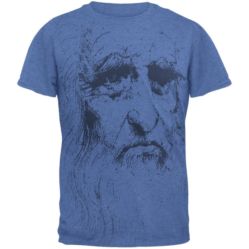 Leonardo Da Vinci Portrait Mens T Shirt Men's T-Shirts Old Glory 2XL Heather Royal 