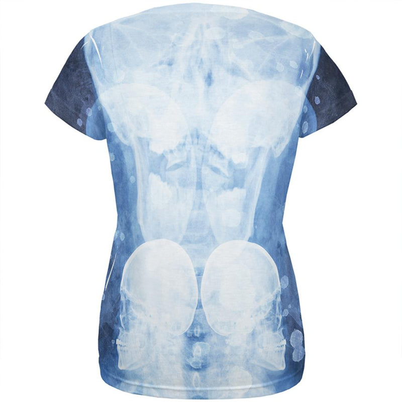 Dead Inside Skull X-Ray Splatter All Over Womens T Shirt Women's T-Shirts Old Glory   