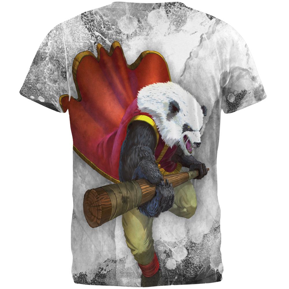 Panda Warrior Monk All Over Mens T Shirt Men's T-Shirts Old Glory   