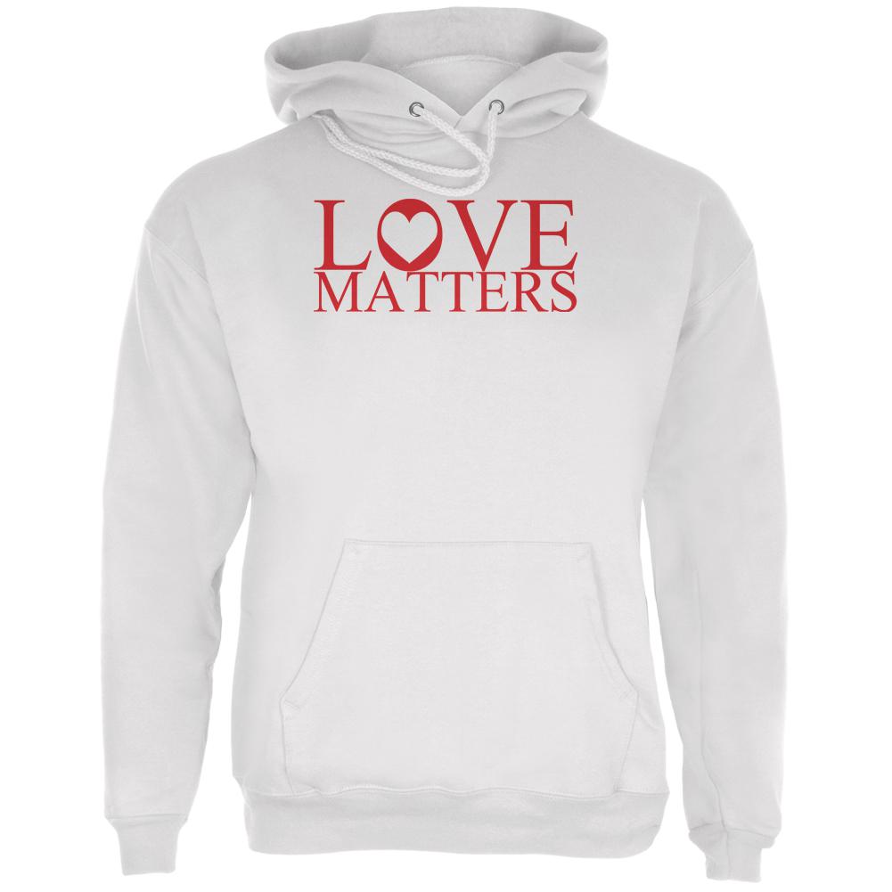 Love Matters Mens Hoodie Men's Hoodies Old Glory LG White 