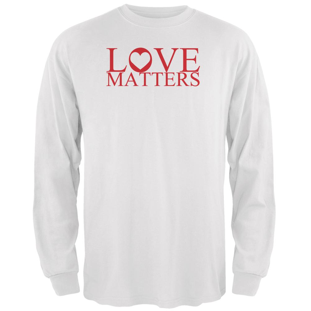 Love Matters Mens Long Sleeve T Shirt Men's Long Sleeves Old Glory 2XL White 