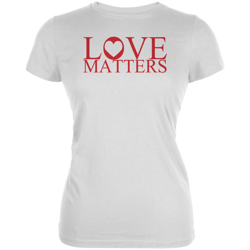 Love Matters Juniors Soft T Shirt Juniors T-Shirts Old Glory 2XL White 