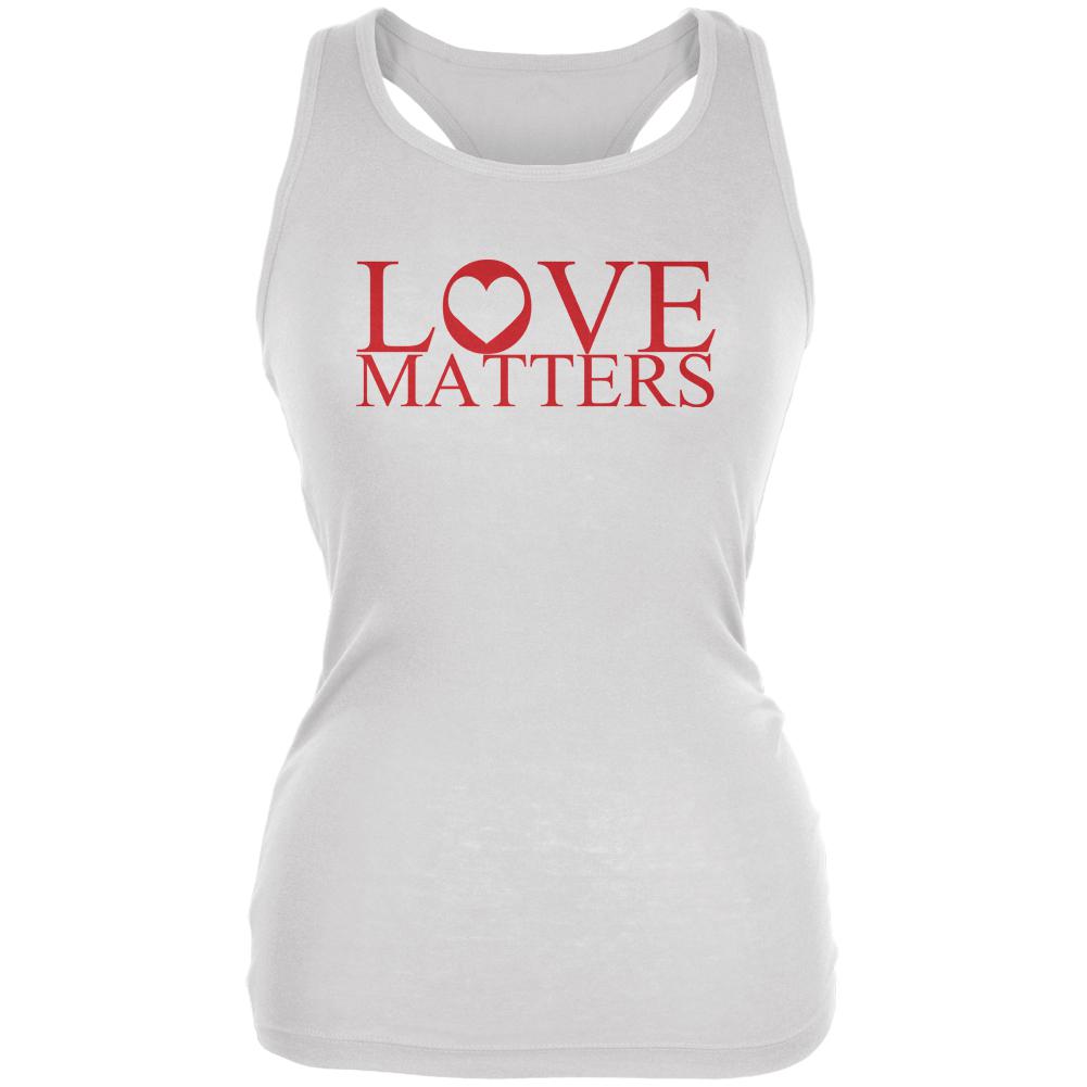 Love Matters Juniors Soft Tank Top Juniors Tank Tops Old Glory 2XL White 