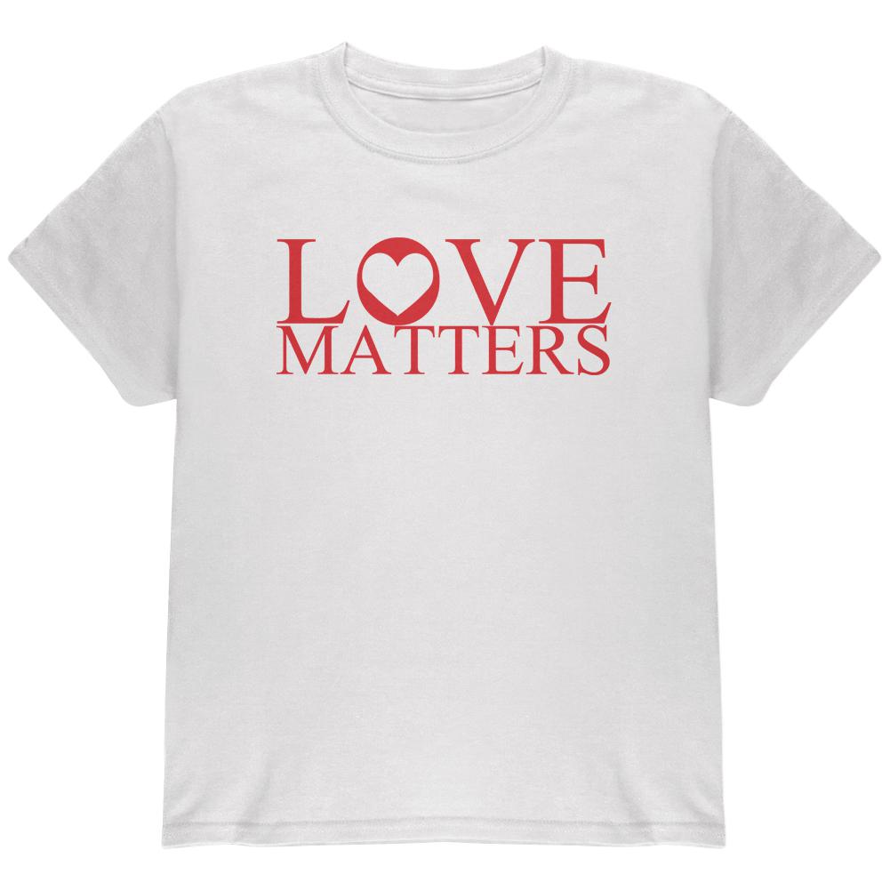 Love Matters Youth T Shirt Youth T-Shirts Old Glory LG White 