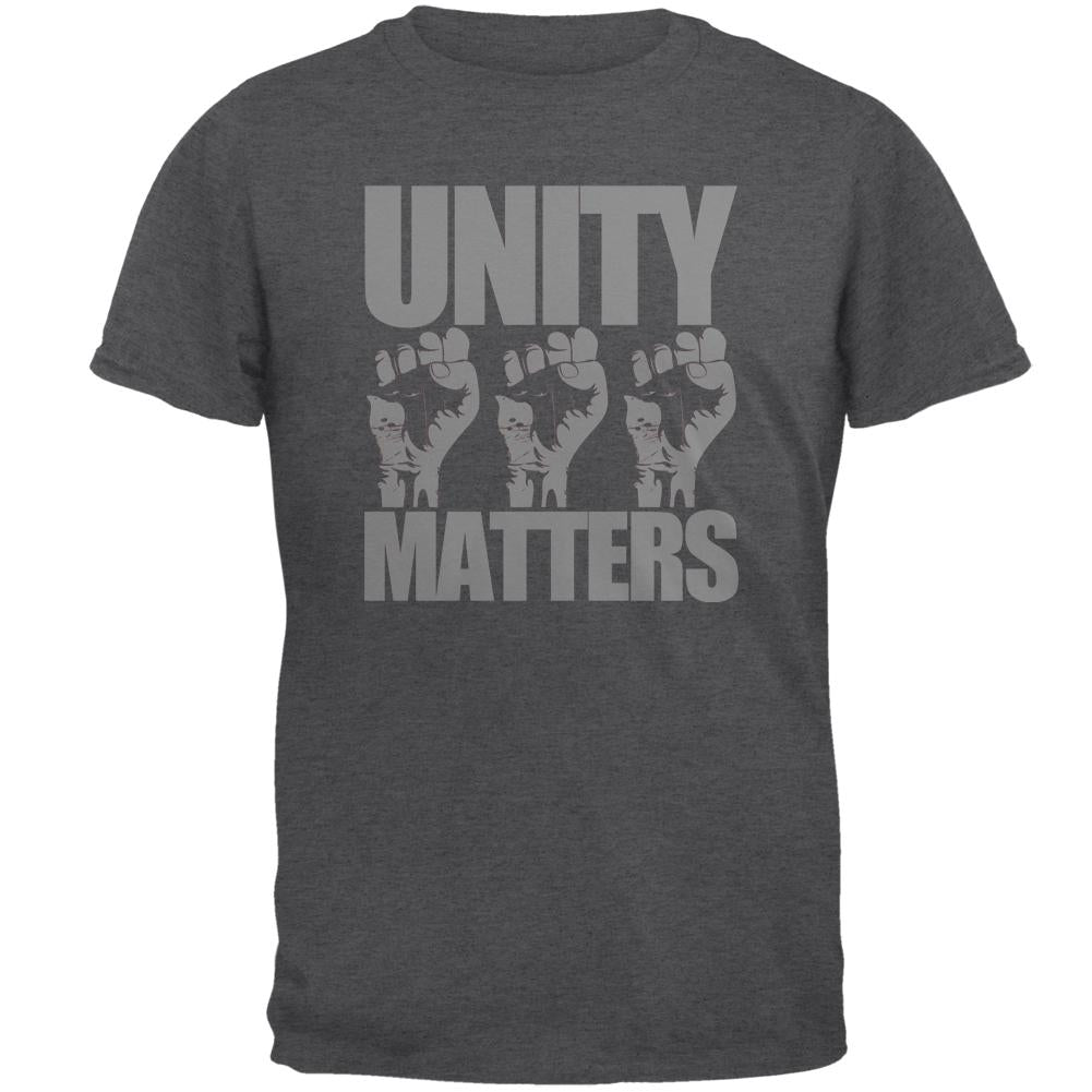 Unity Matters Raised Fists Mens T Shirt Men's T-Shirts Old Glory 2XL Dark Heather 