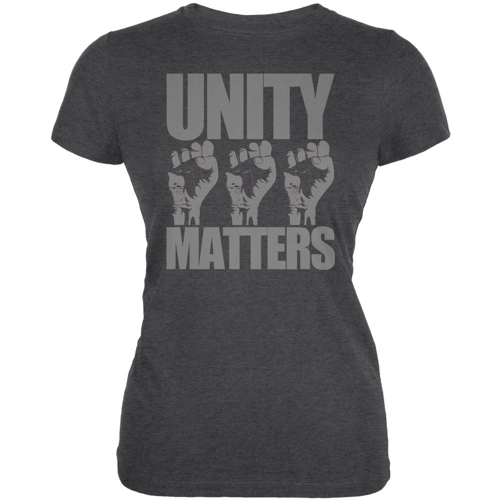 Unity Matters Raised Fists Juniors Soft T Shirt Juniors T-Shirts Old Glory 2XL Deep Heather 