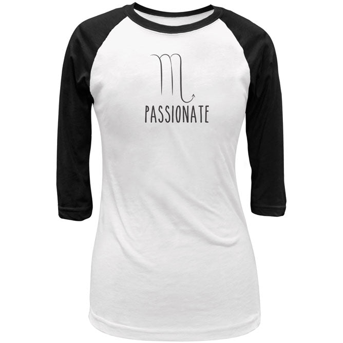 Scorpio Passionate Juniors 3/4 Sleeve Raglan T Shirt Junior's Raglans global LG White-Black 