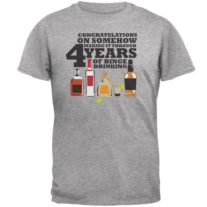 4 Years Binge Drinking Mens T Shirt Men's T-Shirts global 2XL Heather 