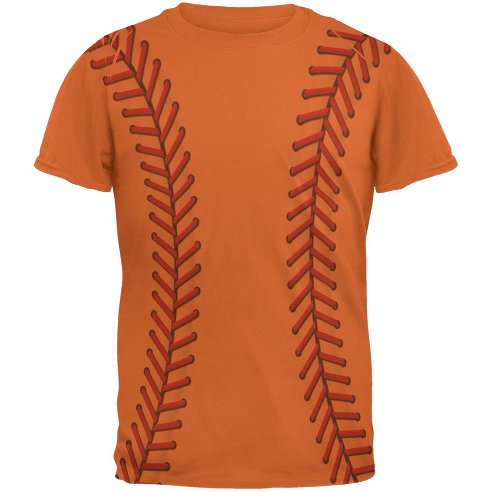 Baseball Stitches Mens T Shirt Men's T-Shirts Old Glory 2XL Texas Orange 