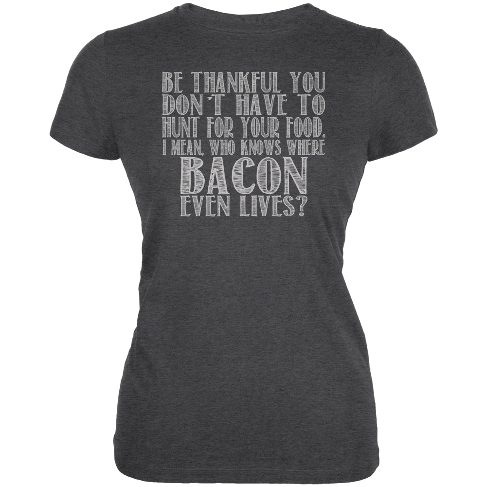 Hunt For Bacon Juniors Soft T Shirt Junior's T-Shirts global 2XL Deep Heather 