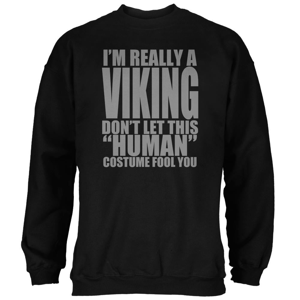 Halloween Human Viking Costume Mens Sweatshirt Men's Sweatshirts Old Glory 2XL Black 