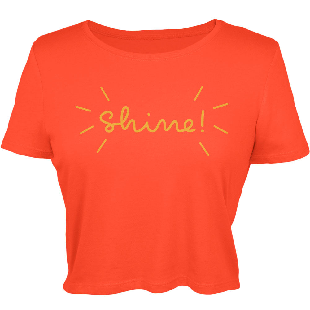 Shine! Juniors Crop Blend T Shirt Juniors Crop T-Shirts Old Glory MDL Coral 