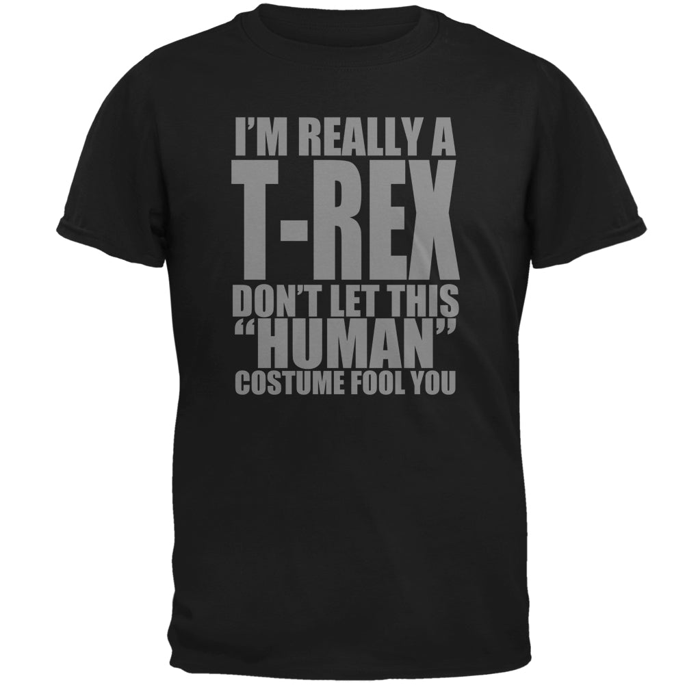 Halloween Human T-Rex Costume Mens T Shirt Men's T-Shirts Old Glory 2XL Black 