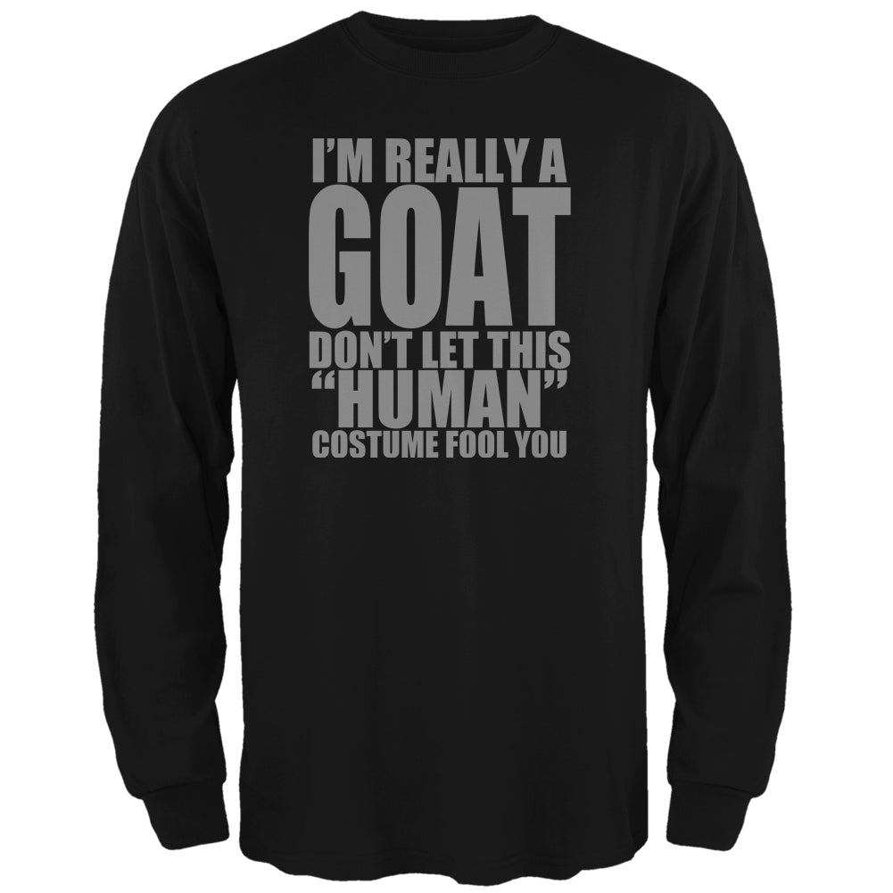 Halloween Human Goat Costume Mens Long Sleeve T Shirt Men's Long Sleeves Old Glory 2XL Black 