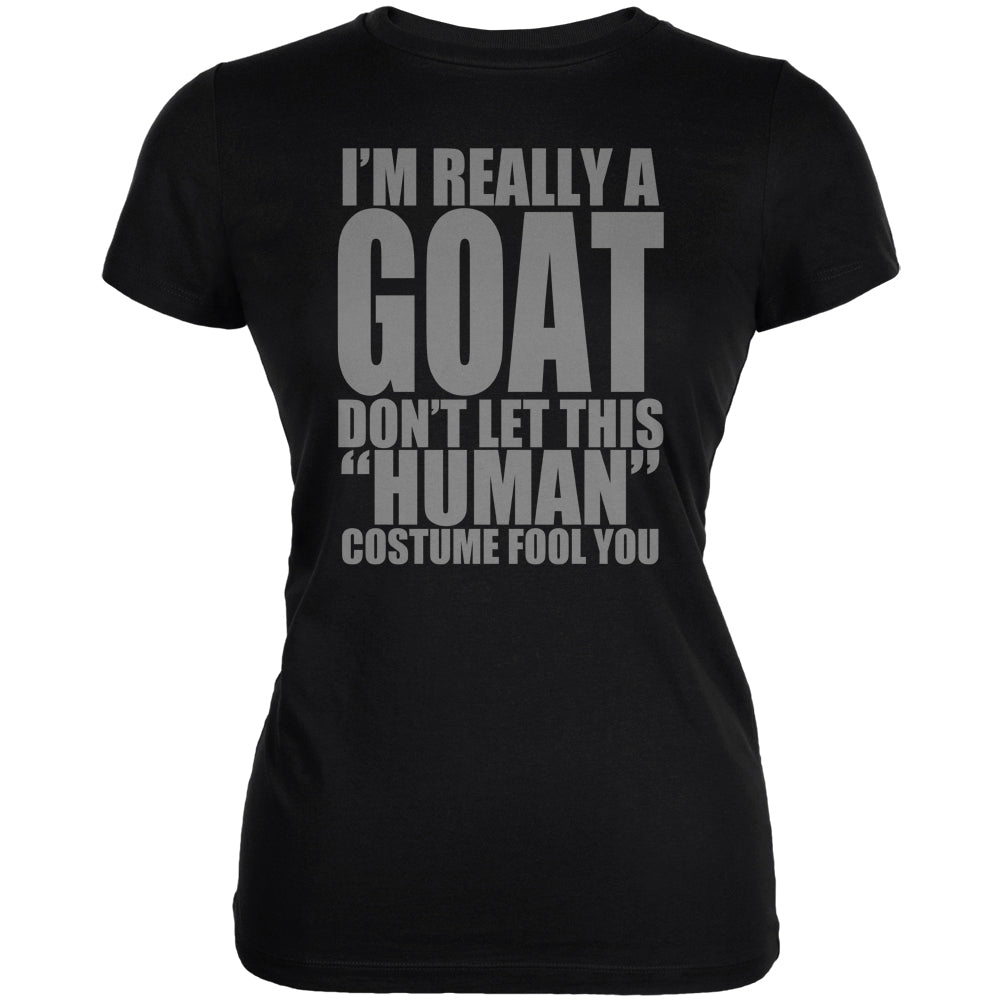 Halloween Human Goat Costume Juniors Soft T Shirt Juniors T-Shirts Old Glory 2XL Black 