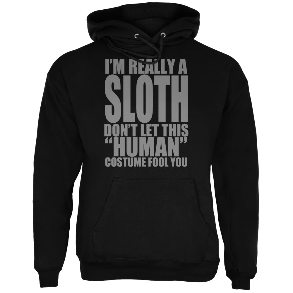 Halloween Human Sloth Costume Mens Hoodie Men's Hoodies Old Glory 2XL Black 