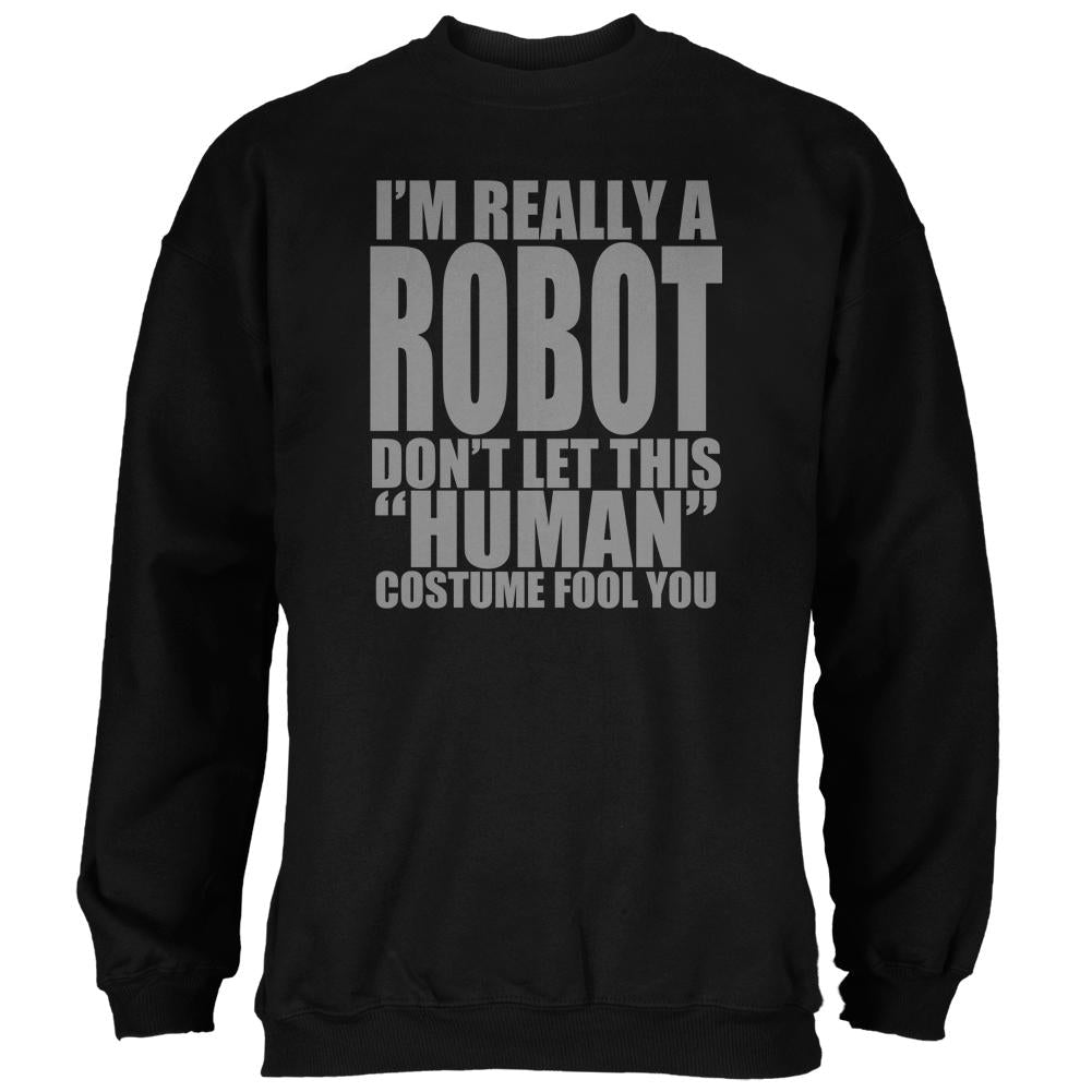 Halloween Human Robot Costume Mens Sweatshirt Men's Sweatshirts Old Glory 2XL Black 