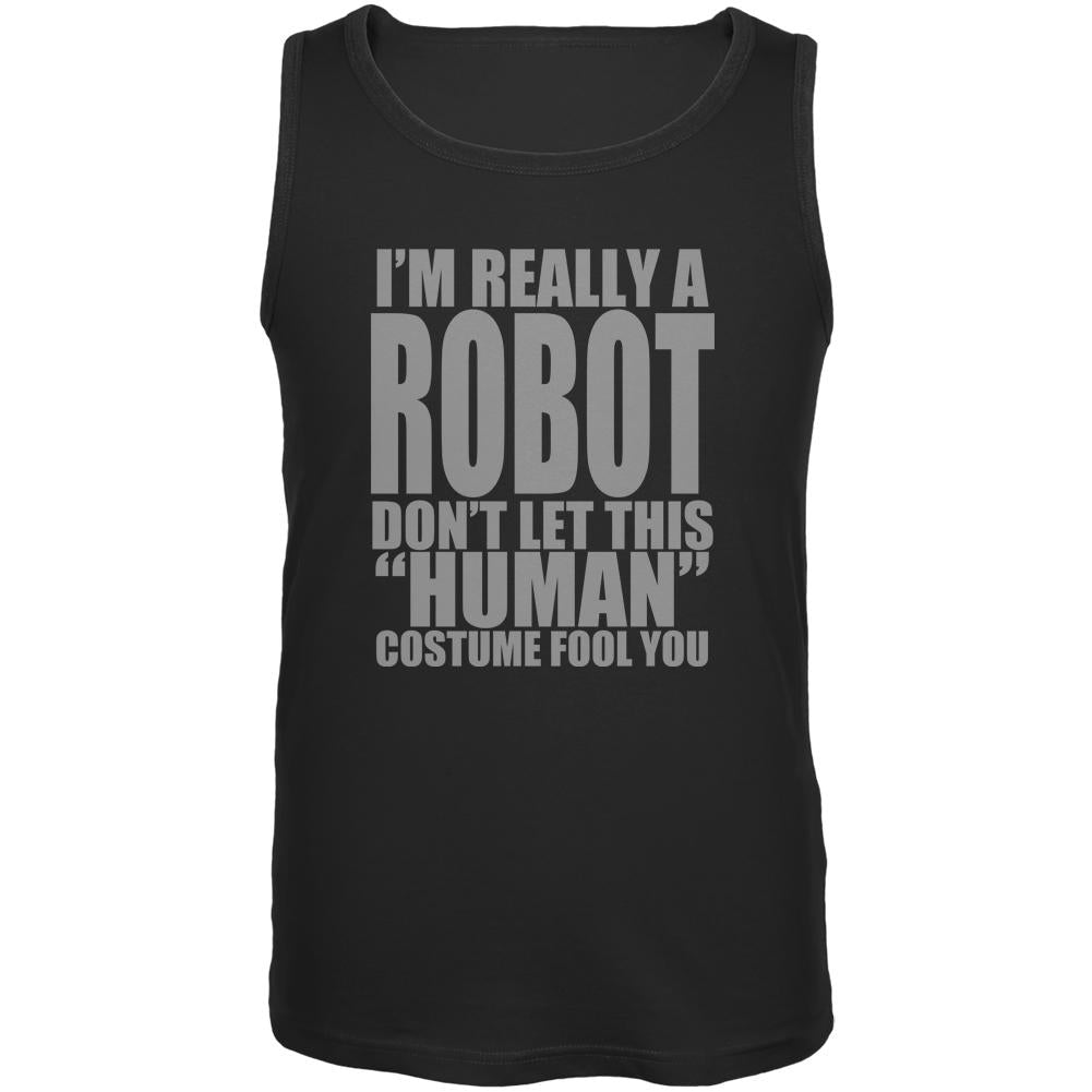 Halloween Human Robot Costume Mens Tank Top Men's Tank Tops Old Glory 2XL Black 