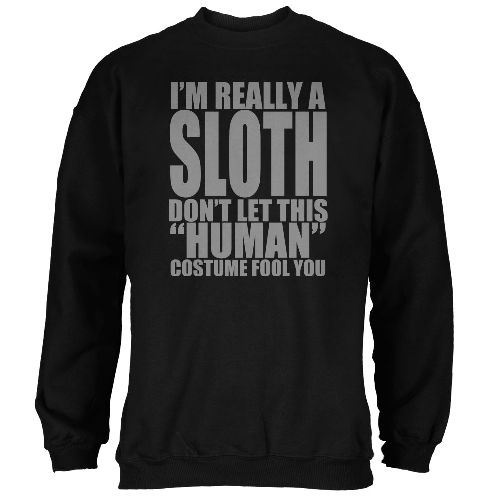 Halloween Human Sloth Costume Mens Sweatshirt Men's Sweatshirts Old Glory 2XL Black 