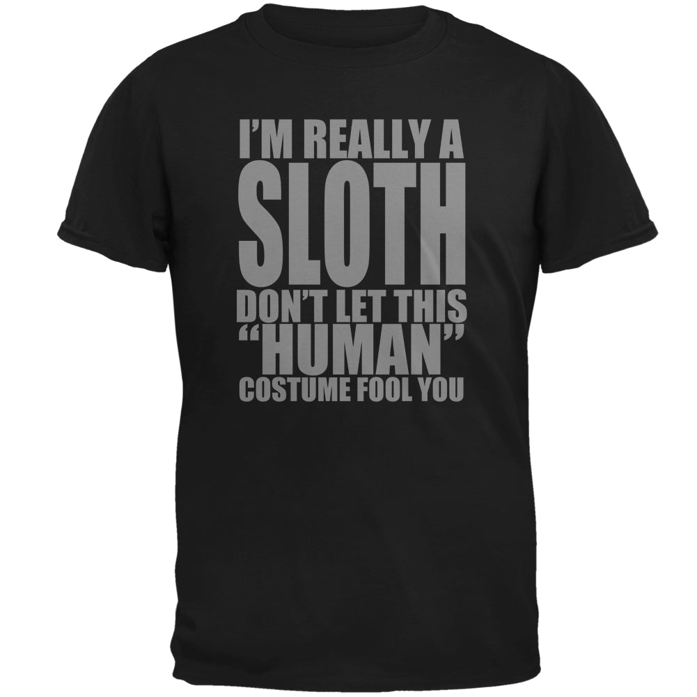 Halloween Human Sloth Costume Mens T Shirt Men's T-Shirts Old Glory 2XL Black 