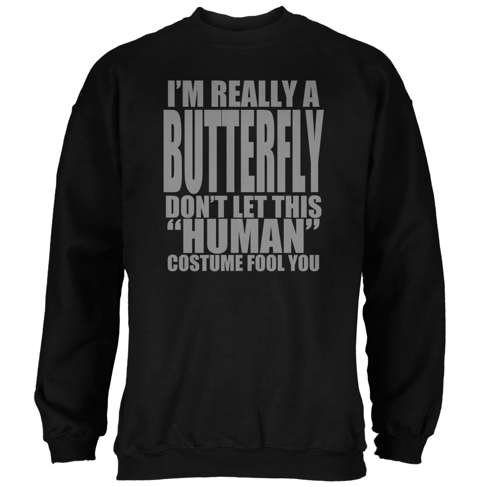 Halloween Human Butterfly Costume Mens Sweatshirt Men's Sweatshirts Old Glory 2XL Black 