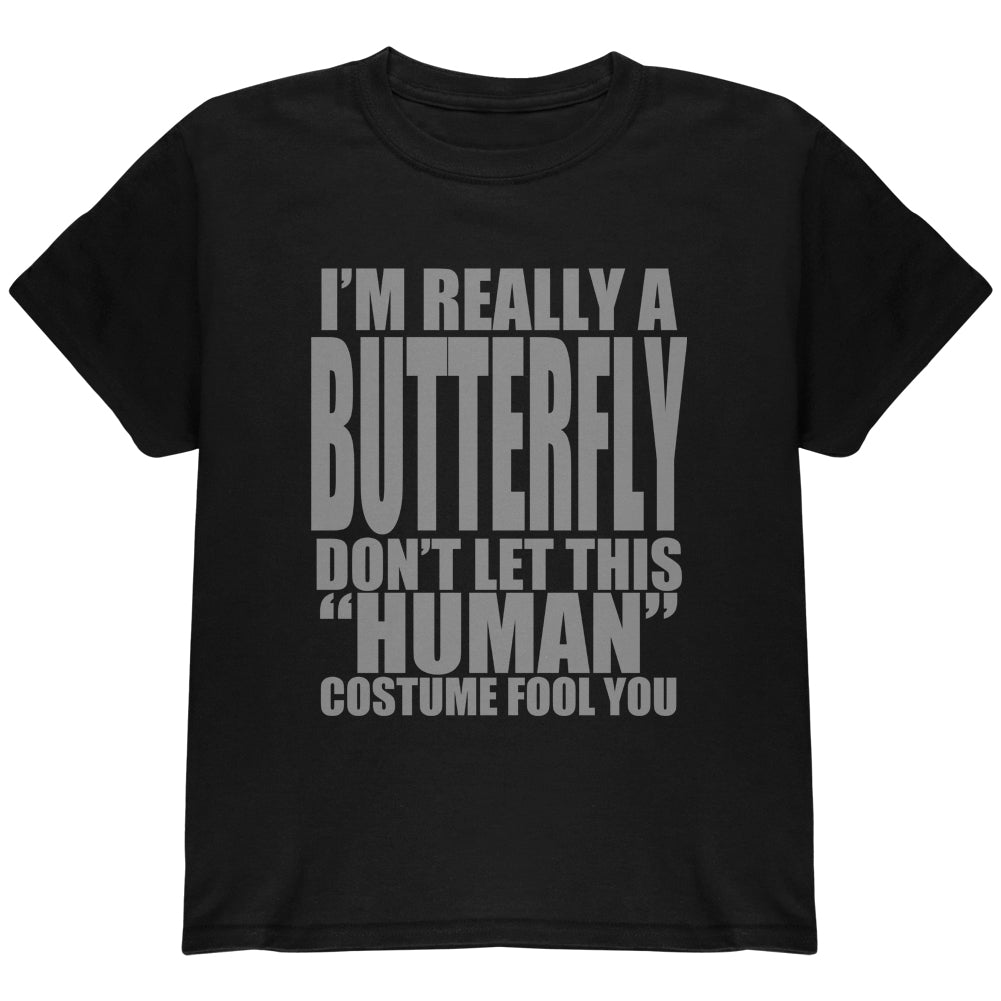 Halloween Human Butterfly Costume Youth T Shirt Youth T-Shirts Old Glory YLG Black 