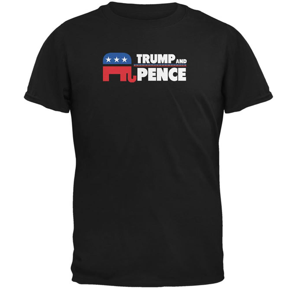 Election 2016 Trump Pence Elephant Logo Mens T Shirt Men's T-Shirts Old Glory 2XL Black 