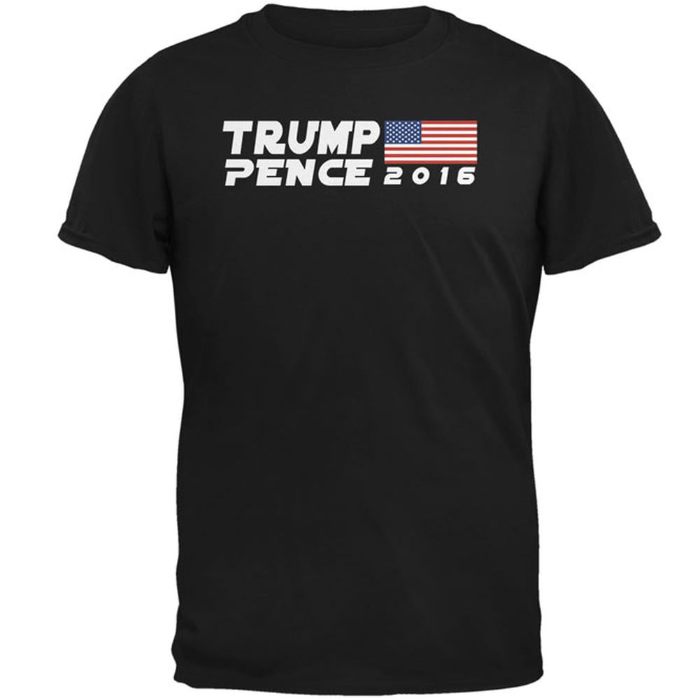 Election 2016 Trump Pence Flag Mens T Shirt Men's T-Shirts Old Glory 2XL Black 