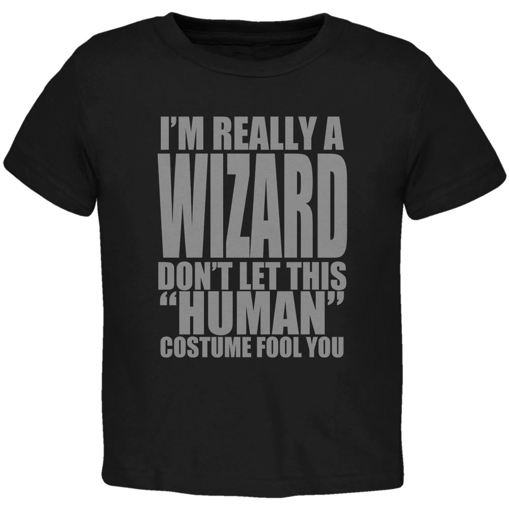 Halloween Human Wizard Costume Toddler T Shirt Toddler T-Shirts Old Glory 2T Black 