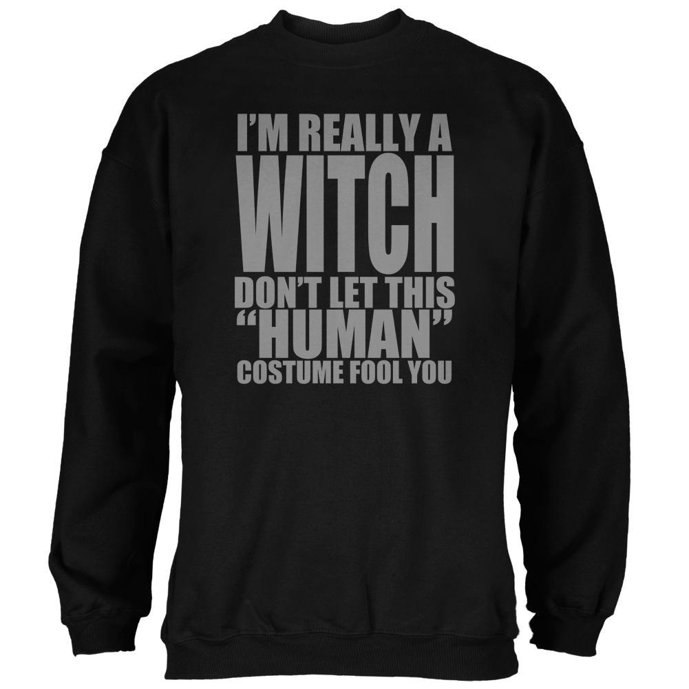 Halloween Human Witch Costume Mens Sweatshirt Men's Sweatshirts Old Glory 2XL Black 