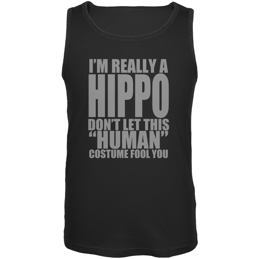 Halloween Human Hippo Costume Mens Tank Top Men's Tank Tops Old Glory 2XL Black 