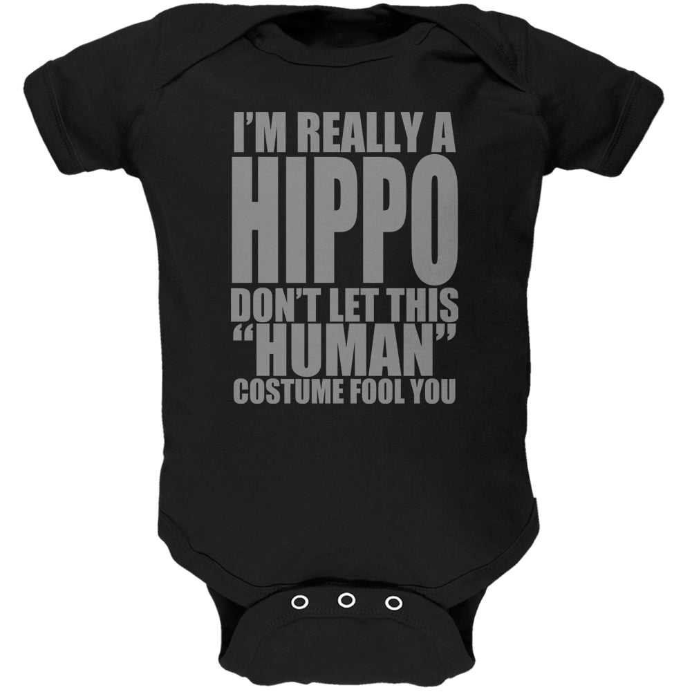 Halloween Human Hippo Costume Soft Baby One Piece Baby One Piece Old Glory 0-3M Black 