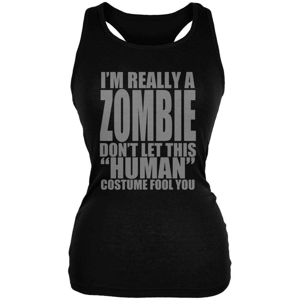 Halloween Human Zombie Costume Juniors Soft Tank Top Juniors Tank Tops Old Glory 2XL Black 