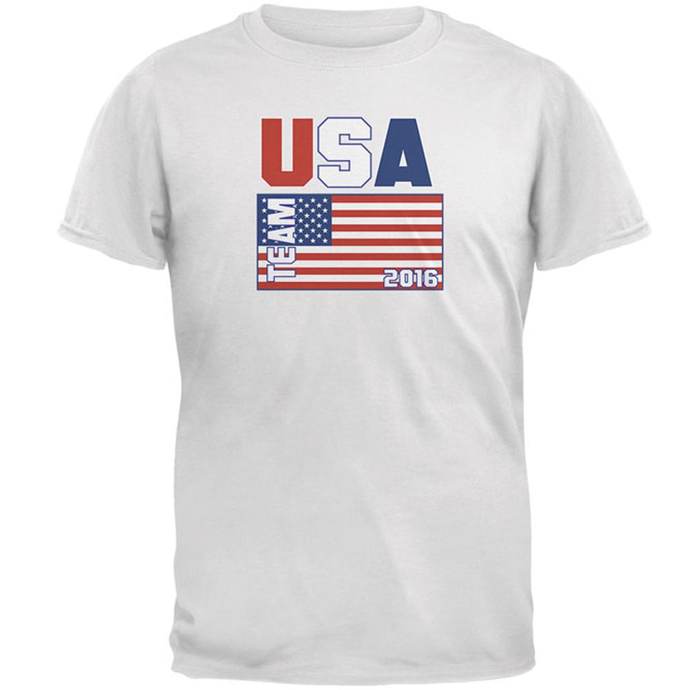 Summer Olympics Team USA Mens T Shirt Men's T-Shirts Old Glory 2XL White 