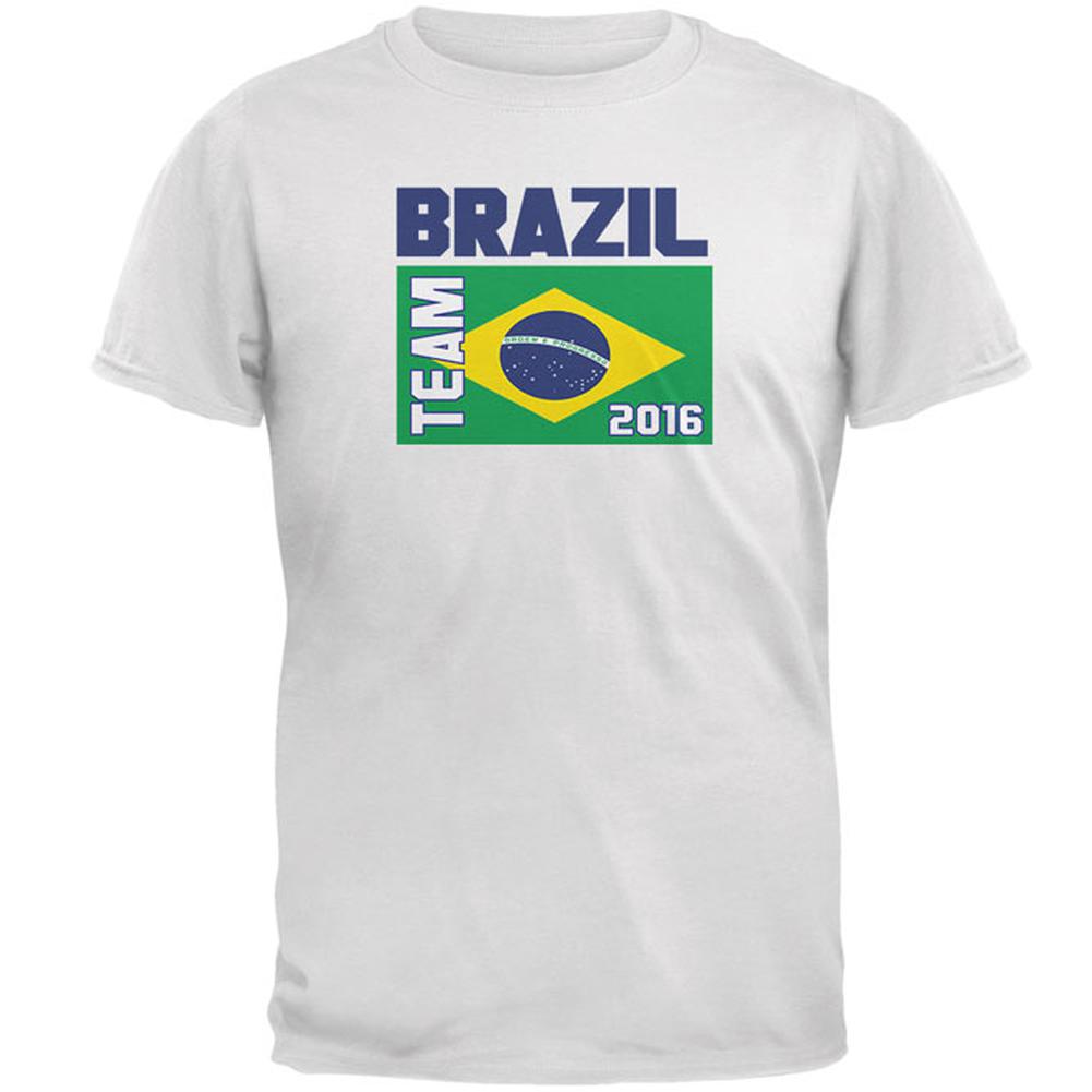 Summer Olympics Team Brazil Mens T Shirt Men's T-Shirts Old Glory 2XL White 