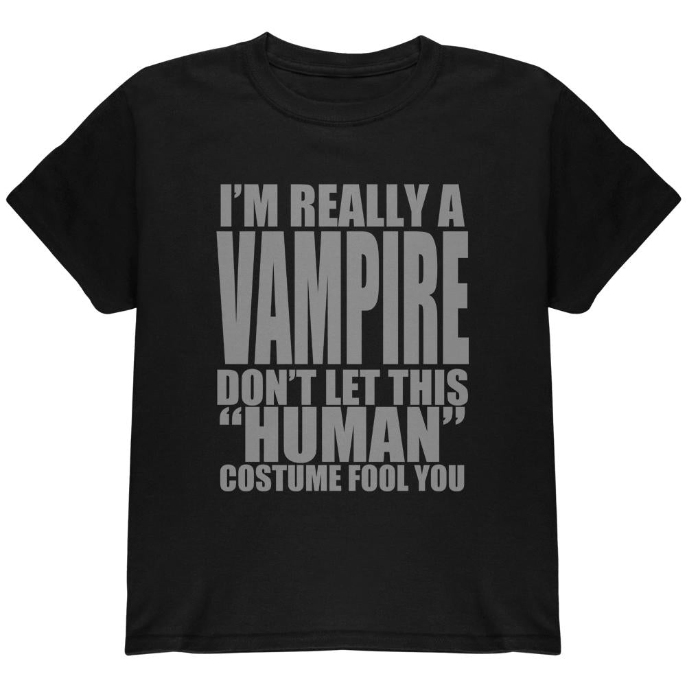 Halloween Human Vampire Costume Youth T Shirt Youth T-Shirts Old Glory LG Black 