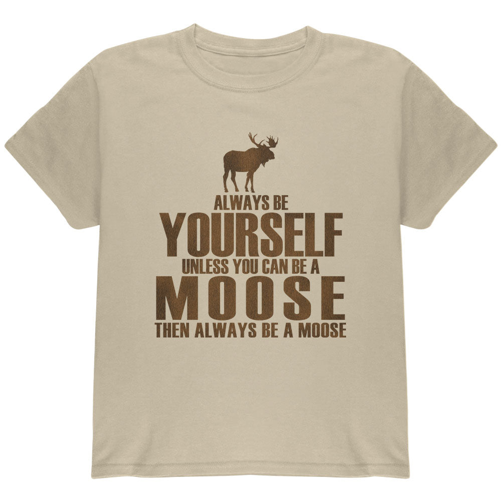 Always Be Yourself Moose Black Youth T-Shirt Youth T-Shirts Old Glory YLG Sand 