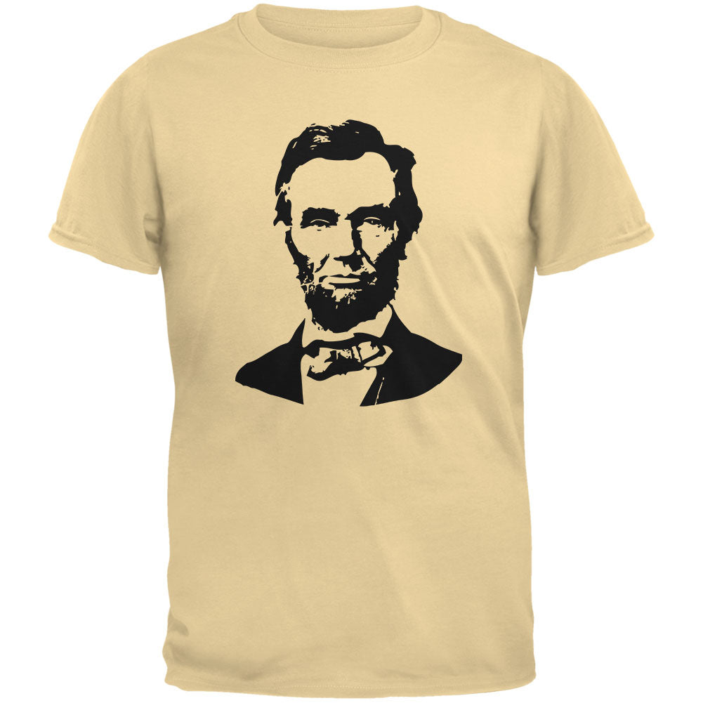 Abraham Lincoln Silhouette Mens Organic T Shirt Men's T-Shirts Old Glory LG Yellow Haze 